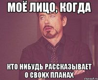 моё лицо, когда кто нибудь рассказывает о своих планах