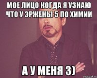 мое лицо когда я узнаю что у эржены 5 по химии а у меня 3)