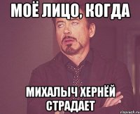 моё лицо, когда михалыч хернёй страдает