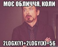 моє обличчя, коли 2logx(y)+2logy(x)=56