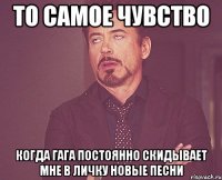 то самое чувство когда гага постоянно скидывает мне в личку новые песни