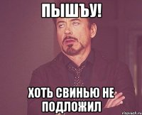 пышъу! хоть свинью не подложил