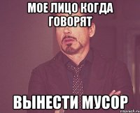 мое лицо когда говорят вынести мусор