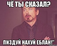 чё ты сказал? пиздуй нахуй еблан!"