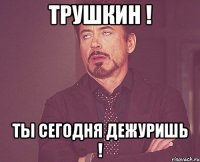 трушкин ! ты сегодня дежуришь !