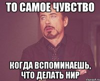 то самое чувство когда вспоминаешь, что делать нир