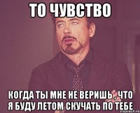 то чувство когда ты мне не веришь , что я буду летом скучать по тебе