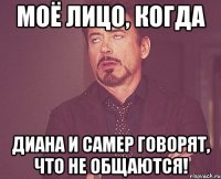 моё лицо, когда диана и самер говорят, что не общаются!