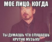 мое лицо, когда ты думаешь что слушаешь крутую музыку