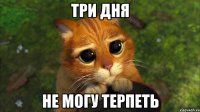 три дня не могу терпеть