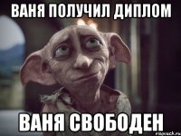 ваня получил диплом ваня свободен