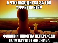 а что находится за той территорией? фапалки. никогда не переходи на ту территорию симба