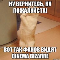 ну вернитесь, ну пожалуйста! вот так фанов видят cinema bizarre