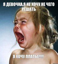 Я девочка,я не хочу не чего решать Я ХОЧУ ПЛАТЬЕ!!!