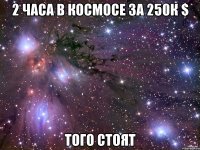 2 часа в космосе за 250к $ того стоят