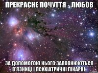 прекрасне почуття - любов за допомогою нього заповнюються в'язниці і психіатричні лікарні.