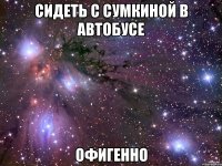 сидеть с сумкиной в автобусе офигенно