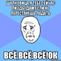 шалковица,я тебе сейчас пизды дам,если не перестанешь падать всё,всё,всё!ок