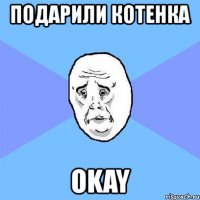 подарили котенка okay