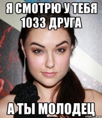 я смотрю у тебя 1033 друга а ты молодец