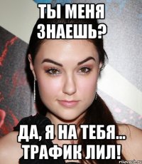 ты меня знаешь? да, я на тебя... трафик лил!