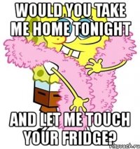 would you take me home tonight and let me touch your fridge?