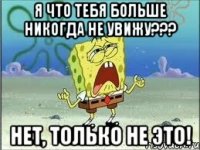 я что тебя больше никогда не увижу??? нет, только не это!