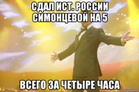 сдал ист. россии симонцевой на 5 всего за четыре часа