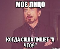 мое лицо когда саша пишет "а что?"