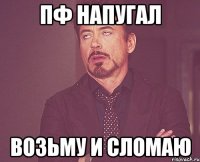 пф напугал возьму и сломаю