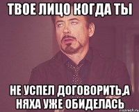 твое лицо когда ты не успел договорить,а няха уже обиделась