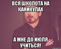 вся школота на каникулах а мне до июля учиться!