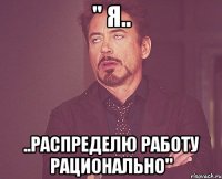 " я.. ..распределю работу рационально"