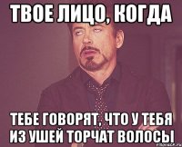 твое лицо, когда тебе говорят, что у тебя из ушей торчат волосы