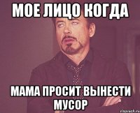 мое лицо когда мама просит вынести мусор