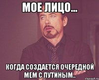 мое лицо... когда создается очередной мем с путиным..