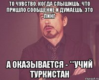 то чувство, когда слышишь, что пришло сообщение и думаешь, это пинг а оказывается - **учий туркистан