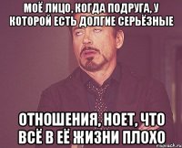 моё лицо, когда подруга, у которой есть долгие серьёзные отношения, ноет, что всё в её жизни плохо