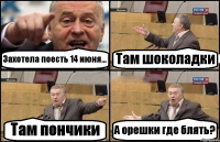 Захотела поесть 14 июня... Там шоколадки Там пончики А орешки где блять?