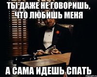 ты даже не говоришь, что любишь меня а сама идешь спать