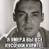  я умер,а вы все кусочки курите...