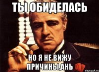 ты обиделась но я не вижу причины,ань