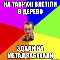 на таврухі влетіли в дерево здали на метал,забухали