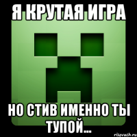 я крутая игра но стив именно ты тупой...