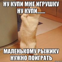 ну купи мне игрушку ну купи....... маленькому рыжику нужно поиграть