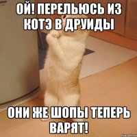 ой! перельюсь из котэ в друиды они же шопы теперь варят!