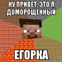 ну привет, это я доморощенный егорка