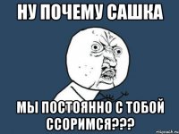 ну почему сашка мы постоянно с тобой ссоримся???