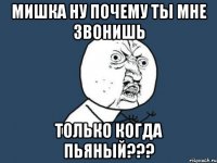 мишка ну почему ты мне звонишь только когда пьяный???