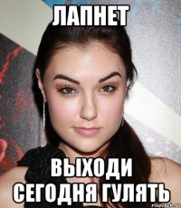 лапнет выходи сегодня гулять